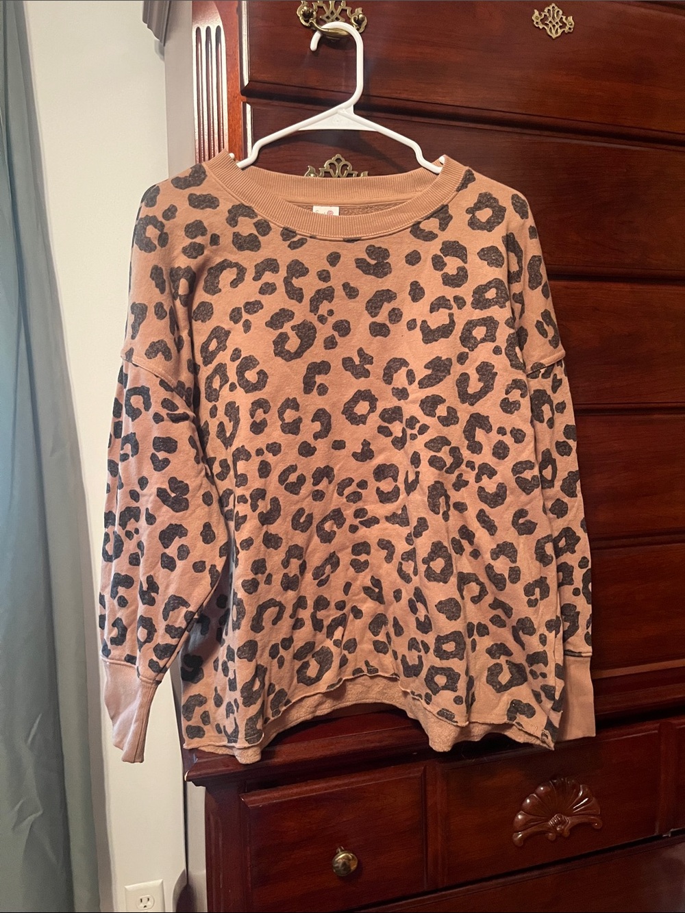 Secret Treasures Leopard Print Pullover Sweater - Brown and Black